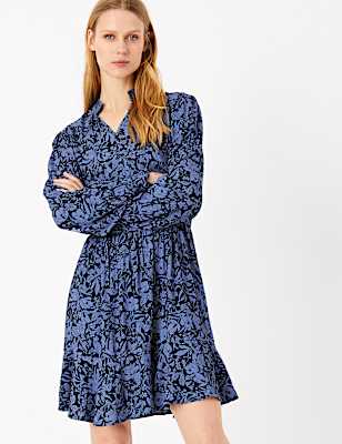 Floral Print Waisted Mini Dress