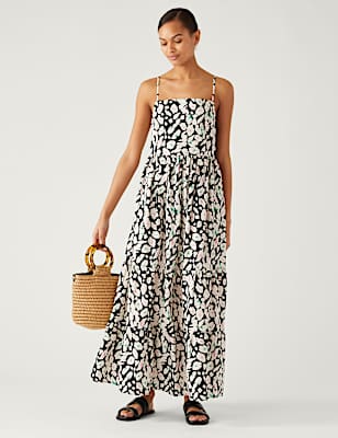 Pure Cotton Printed Midaxi Cami Dress