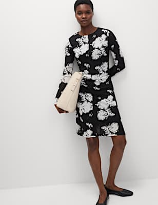 Mesh Jersey Mini Column Dress