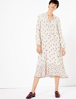 Printed Relaxed Midi Dress