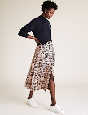 Ditsy Floral Midi A-Line Skirt