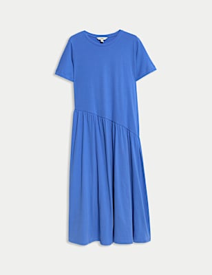Pure Cotton Midi Drop Waist T-Shirt Dress