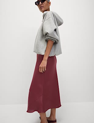 Satin Midaxi Slip Skirt