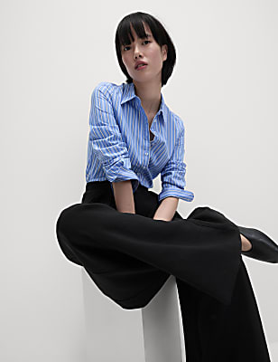 Cotton Rich Striped Fitted Shirt