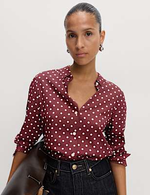 Printed Collared Button Through Shirt