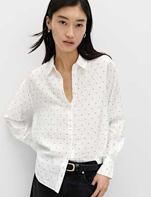 Textured Collared Button Through Shirt