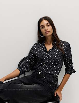 Foil Print Collared Shirt