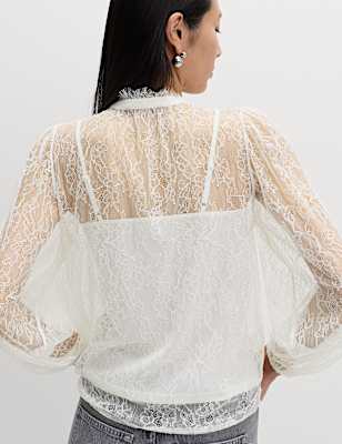 Lace High Neck Shirt
