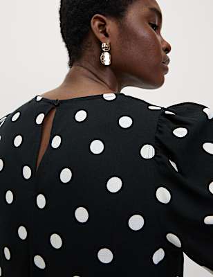 Printed Puff Sleeve Blouse