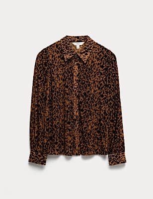 Animal Print Collared Shirt