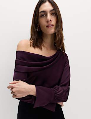 Satin Off The Shoulder Top