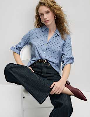 Printed Collared Button Through Shirt