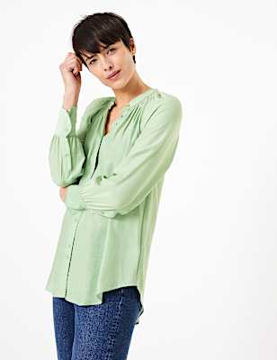 Smock Neck Longline Blouse