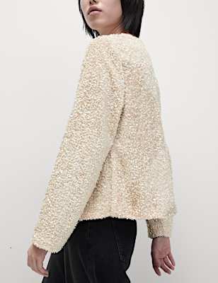 Sequin V-Neck Blouse