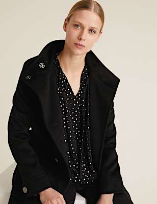 Metallic Polka Dot Long Sleeve Blouse