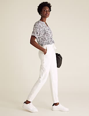 Animal Print V-Neck Short Sleeve Tunic