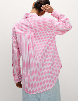 Pure Cotton Striped Collared Shirt