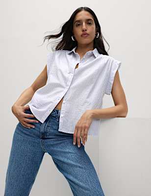 Cotton Rich Sparkly Striped Shirt