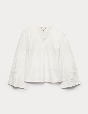 Pure Cotton Cutwork Detail Blouse