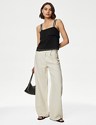 Embellished Square Neck Cami Top