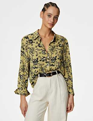 Printed Collared Blouse
