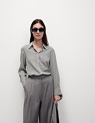 Printed Collared Blouse