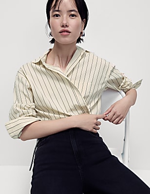 Pure Cotton Striped Button Through Shirt