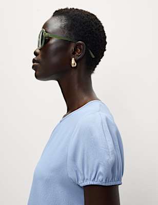 Regular Fit Puff Sleeve Top