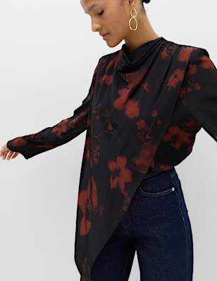 Satin Floral Blouse