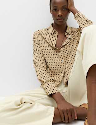 Polka Dot Collared Button Through Shirt