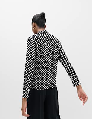 Polka Dot Collared Neck Shirt