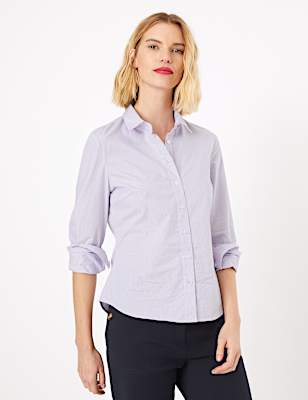 Cotton Rich Striped Fitted Shirt