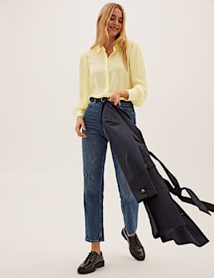Collared Blouson Sleeve Blouse