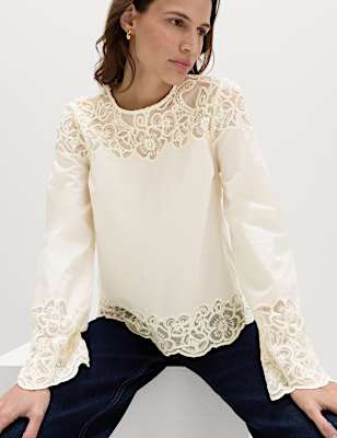 Pure Cotton Embroidered Cutwork Top