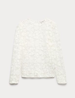 Lace Embroidered Floral Top