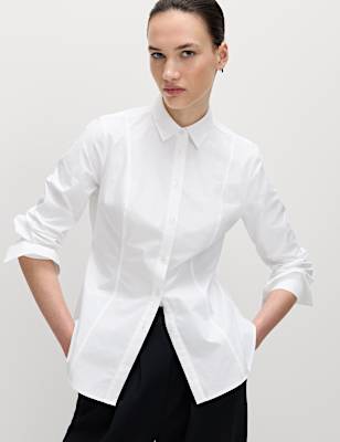 Pure Cotton Back Belt Detail Shirt