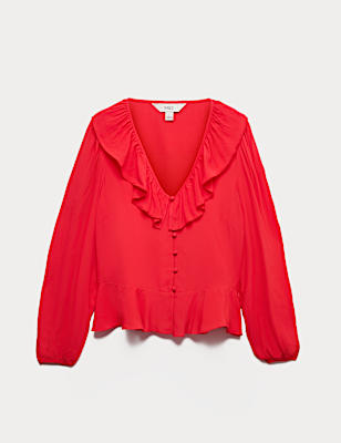 Waisted Ruffle Blouse
