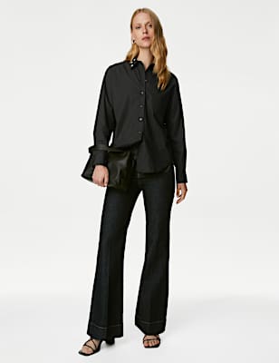 Pure Cotton Embellished Collared Shirt