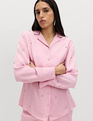 Sparkly Embellished Collared Shirt