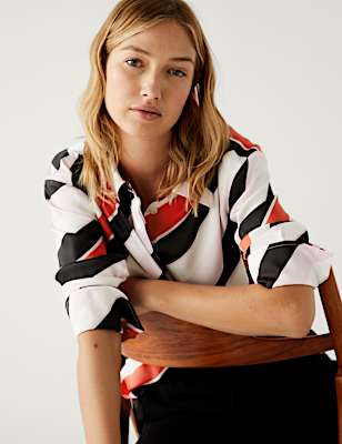 Striped Collared Long Sleeve Shirt