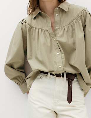 Lyocell Rich Western Style Collared Shirt