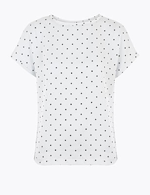 Polka Dots Round Neck Top