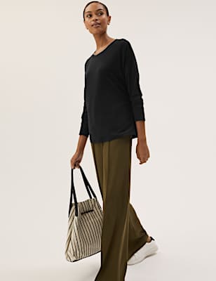 Modal Rich Round Neck Regular Fit Top