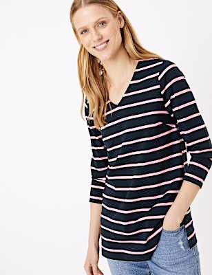 Striped 3/4 Sleeve Tunic