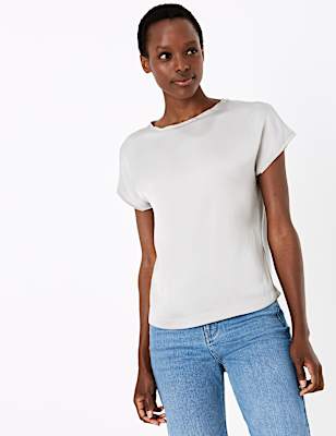 Slash Neck Straight Fit Blouse