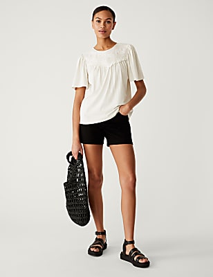 Jersey Embroidered Regular Fit Top