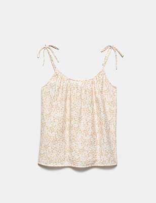 Textured Tie Detail Cami Top