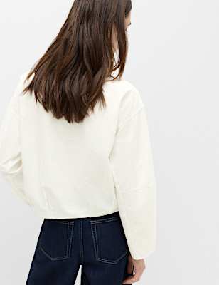 Pure Cotton Polka Dot Barrel Sleeve Blouse
