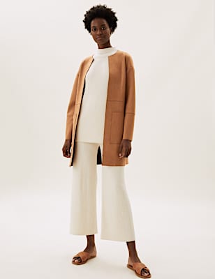 Suedette Lightweight Collarless Jacket