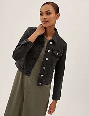 Cotton Rich Denim Jacket with Stretch